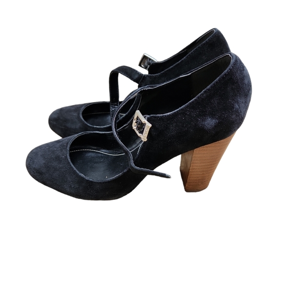 Charles by Charles David Black Suede Mary Jane Heels Size 8.5 - Picture 3 of 10